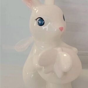 Spritz White Ceramic Bunny Easter Figurine 2024 Mushroom Spring